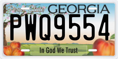 GA license plate PWQ9554