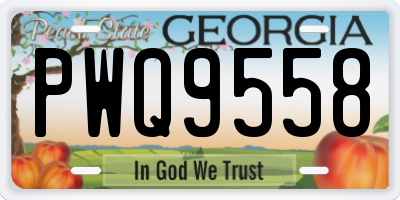 GA license plate PWQ9558
