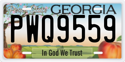 GA license plate PWQ9559