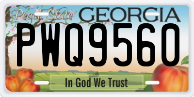 GA license plate PWQ9560