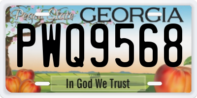 GA license plate PWQ9568