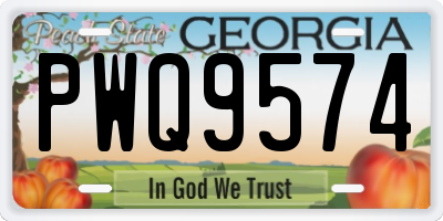 GA license plate PWQ9574