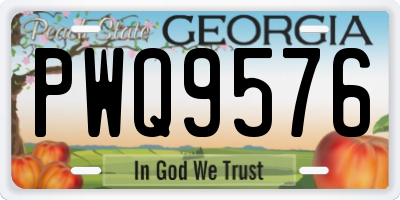 GA license plate PWQ9576