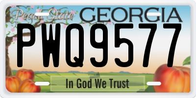 GA license plate PWQ9577