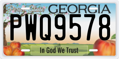 GA license plate PWQ9578