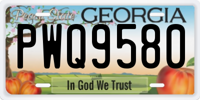 GA license plate PWQ9580