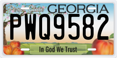 GA license plate PWQ9582
