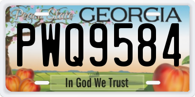 GA license plate PWQ9584