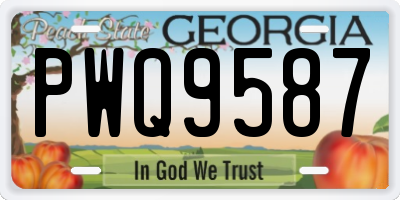 GA license plate PWQ9587