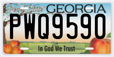 GA license plate PWQ9590