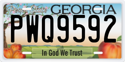 GA license plate PWQ9592
