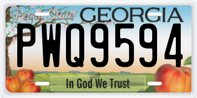 GA license plate PWQ9594
