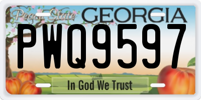 GA license plate PWQ9597