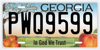 GA license plate PWQ9599