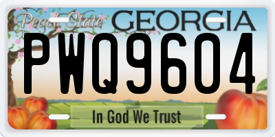 GA license plate PWQ9604