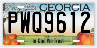 GA license plate PWQ9612