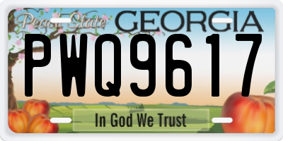GA license plate PWQ9617