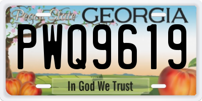 GA license plate PWQ9619