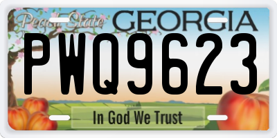 GA license plate PWQ9623