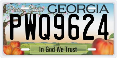 GA license plate PWQ9624