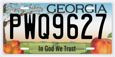 GA license plate PWQ9627