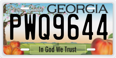 GA license plate PWQ9644