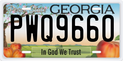 GA license plate PWQ9660