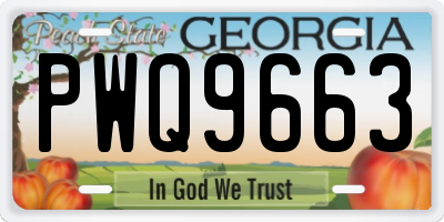 GA license plate PWQ9663