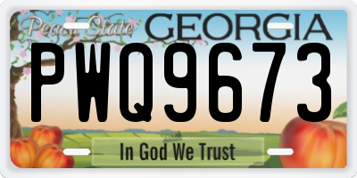 GA license plate PWQ9673