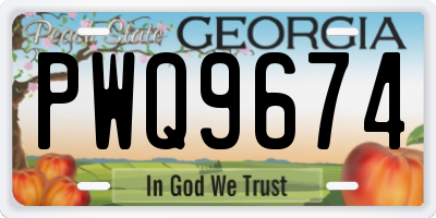 GA license plate PWQ9674