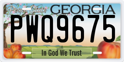 GA license plate PWQ9675