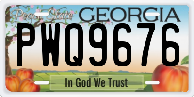 GA license plate PWQ9676