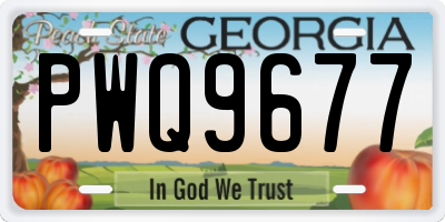 GA license plate PWQ9677