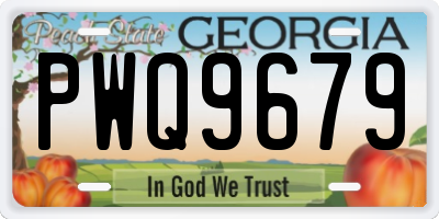 GA license plate PWQ9679