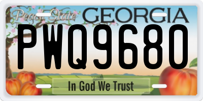 GA license plate PWQ9680