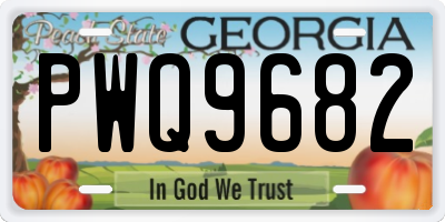 GA license plate PWQ9682