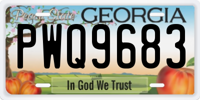 GA license plate PWQ9683