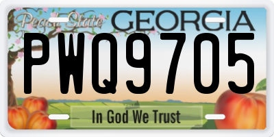 GA license plate PWQ9705