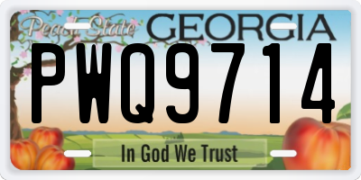 GA license plate PWQ9714