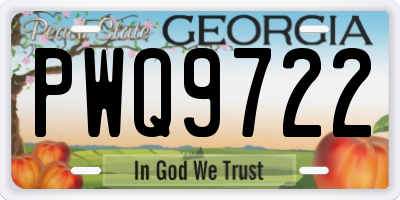 GA license plate PWQ9722