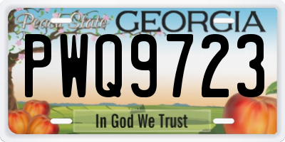 GA license plate PWQ9723