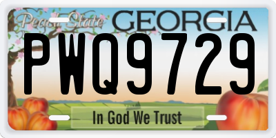 GA license plate PWQ9729