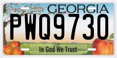 GA license plate PWQ9730