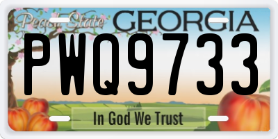 GA license plate PWQ9733