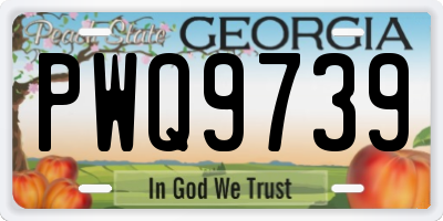 GA license plate PWQ9739
