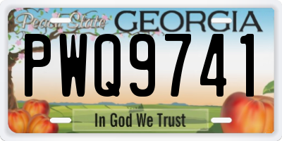 GA license plate PWQ9741