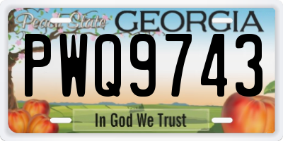 GA license plate PWQ9743