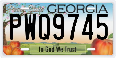 GA license plate PWQ9745