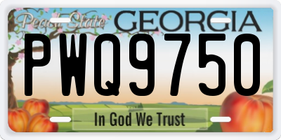 GA license plate PWQ9750