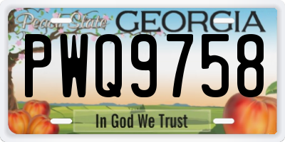 GA license plate PWQ9758